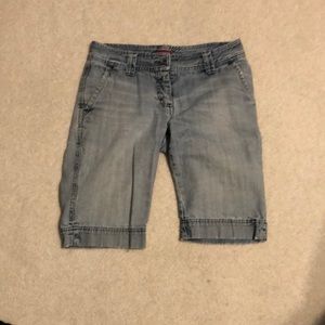 One pair of boy jean shorts.